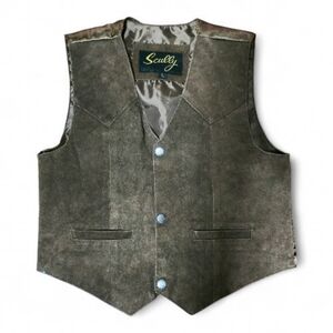 Scully leather western vest - YOUTH Size Large